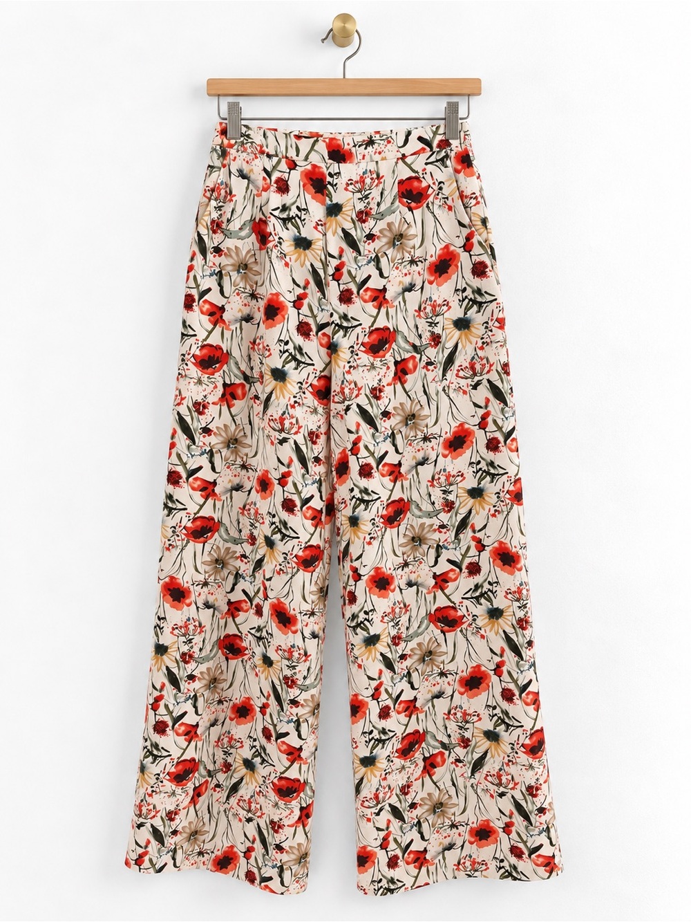 L’atiste by Amy Floral Wide Leg Pants Size M Resort Vacation Palazzo